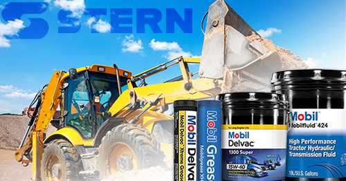 Mobil Oil with backhoe loader