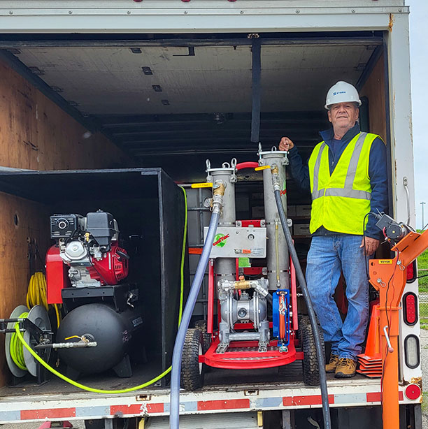 STERN Fuel Kleen truck with staff member